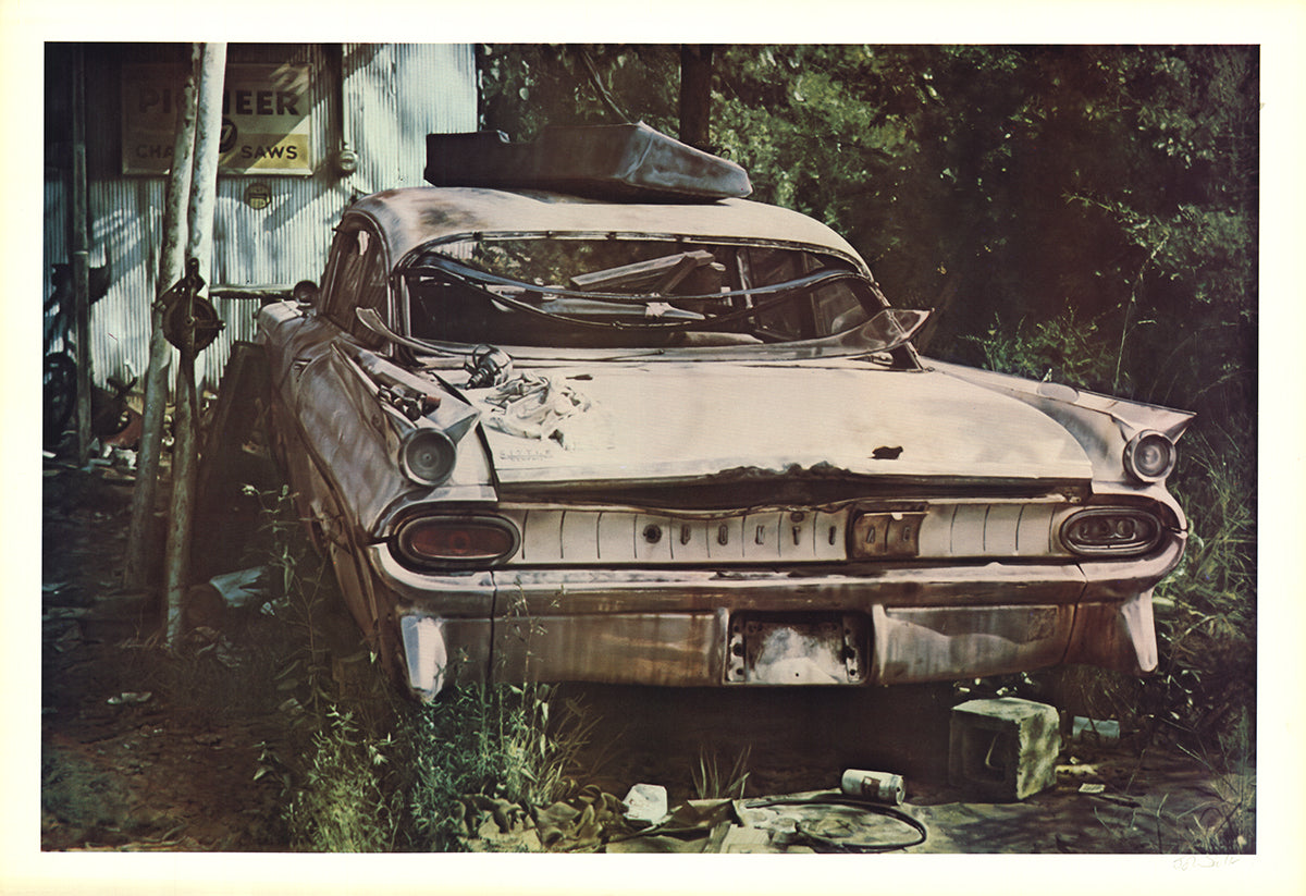 John Salt Rare Vintage Artist Signed Offset Lithograph: "Pioneer Pontiac"