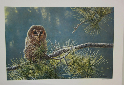 John Seerey-Lester Signed and Numbered Limited Edition  Lithograph: "Out On A Limb"
