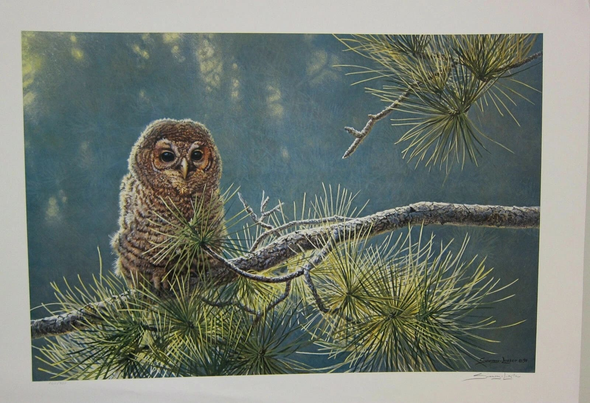 John Seerey-Lester Signed and Numbered Limited Edition  Lithograph: "Out On A Limb"