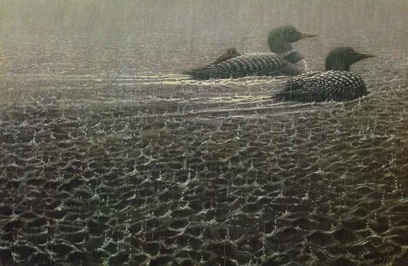John Seerey Lester Signed and Numbered Limited Edition Lithograph: "SUDDEN RAIN"