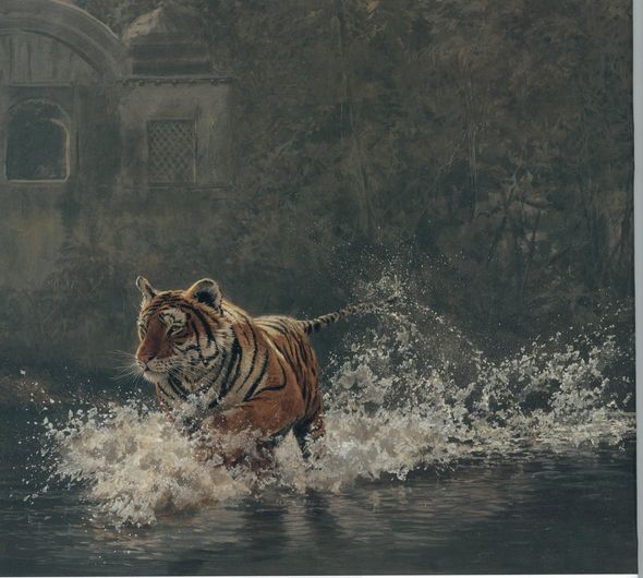 John Serrey-Lester Hand Signed and Numbered Limited Edition Giclee on Canvas:"Rajbagh Run "