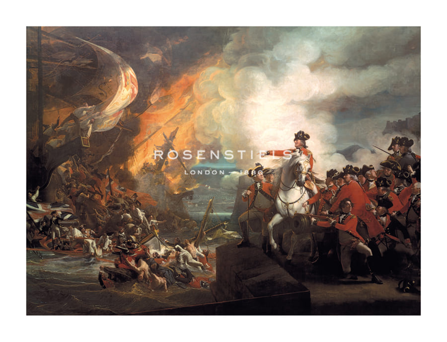 John Singleton Copley Hand Numbered Limited Edition Print on Paper :"Defeat Of The Floating Batteries At Gibraltar"