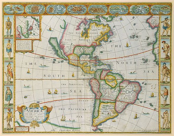 John Speed Hand Numbered Limited Edition Print on Paper :"America, 1626"