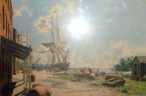 JOHN STOBART 17X26 Secondary Market Art: "GEORGETOWN POTOMAC1842"