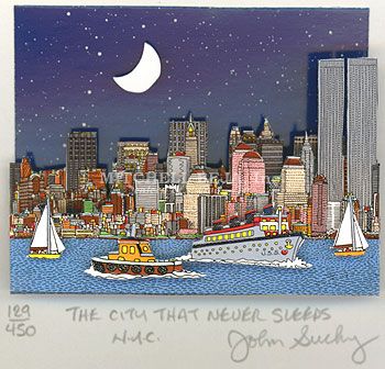 John Suchy Limited Edition Mixed Media:"The City That Never Sleeps!"