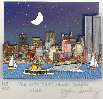 John Suchy Limited Edition Mixed Media:"The City That Never Sleeps!"
