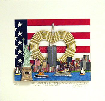 John Suchy Limited Edition Mixed Media:"The Heart of New York City will Never Stop Beating!"