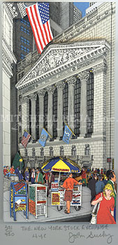 John Suchy Limited Edition Mixed Media:"The New York Stock Exchange"
