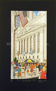 John Suchy Limited Edition Mixed Media:"The New York Stock Exchange (Black)"