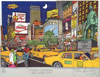 John Suchy Limited Edition Mixed Media:"Times Square (Broadway) [Sm]"