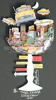 John Suchy Limited Edition Mixed Media:"Times Square Cocktail"