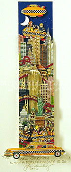 John Suchy Limited Edition Mixed Media:"What a Rollercoaster Ride, NYC"