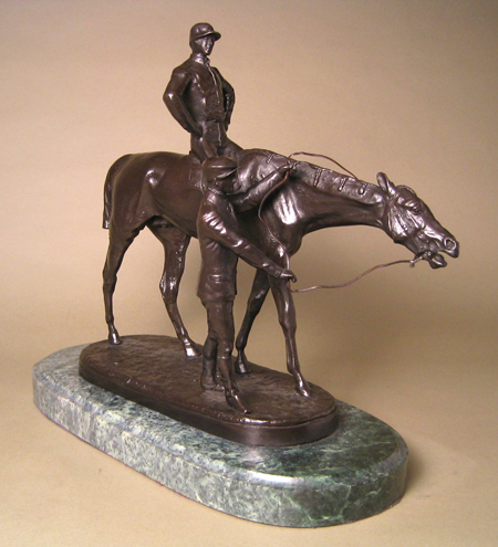 John Willis Good Handcrafted Solid Bronze Sculpture:"Jockey and Groom"