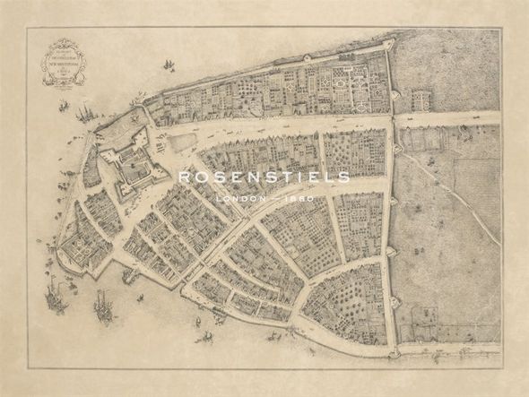 John Wolcott Adams Hand Numbered Limited Edition Print on Paper :"Redraft of the Costello Plan, New Amsterdam 1660"