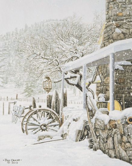Jon Crane Hand Signed and Numbered Limited Edition Giclee Print on Paper:"Mary's Front Porch"