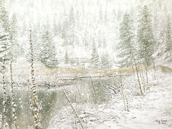 Jon Crane Hand Signed and Numbered Limited Edition Giclee Print on Paper:"Quiet Interlude"