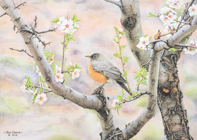 Jon Crane Hand Signed and Numbered Limited Edition Giclee Print on Paper:"Spring"