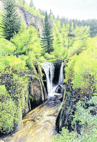 Jon Crane Handsigned and Numbered Limited Edition Giclee on Paper:"Roughlock Falls"