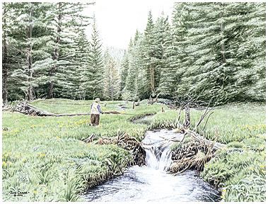 Jon Crane Handsigned & Numbered Limited Edition Giclee on Paper:"Fishing With Earl"
