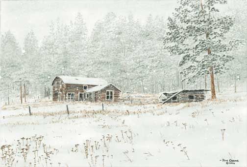 Jon Crane Handsigned & Numbered Limited Edition Giclee on Paper: "Harvey Homestead"