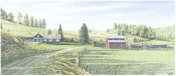 Jon Crane Handsigned & Numbered Limited Edition Giclee on Paper:"Let A Backroad Take You Home"