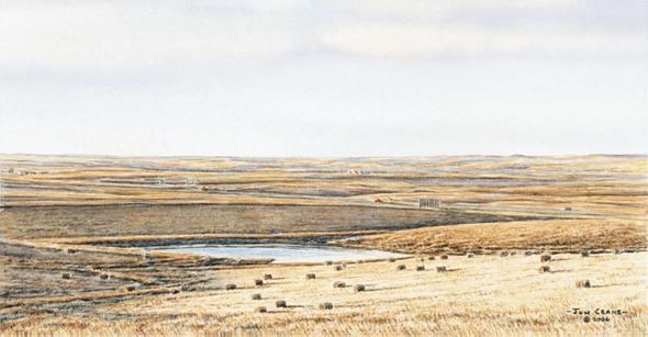 Jon Crane Handsigned & Numbered Limited Edition Giclee on Paper: "Long Shadows off I-90"