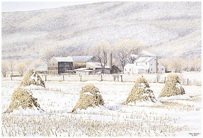 Jon Crane Handsigned & Numbered Limited Edition Giclee on Paper:"Winter's Abundance"