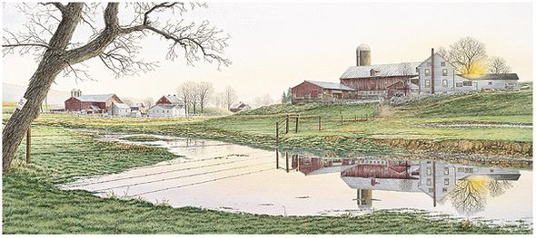 Jon Crane Handsigned & Numbered Limited Edition Print:"No Sunday Fishing"