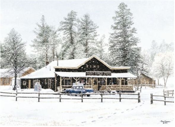 Jon Crane Limited Edition Giclee on Paper:"Guest Ranch Store"