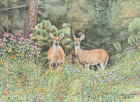 Jon Crane Signed and Numbered Artist Proof Giclee on Paper:"Sharing Nature's Bounty"