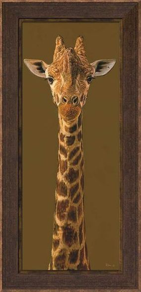 Jon Ren Framed Limited Edition Canvas: "Tall Order-Giraffe"