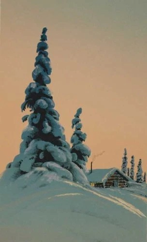 Jon Van Zyle Signed and Numbered Lithograph: "Alpenglow Evening"