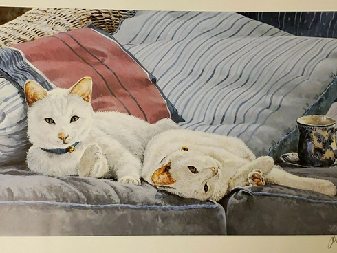 Jon Van Zyle Signed and Numbered only 1 Limited Edition Lithograph: "Cat Puccino" Jon Van Zyle Signed and Numbered only 1 Limited Edition Lithograph: "Cat Puccino"