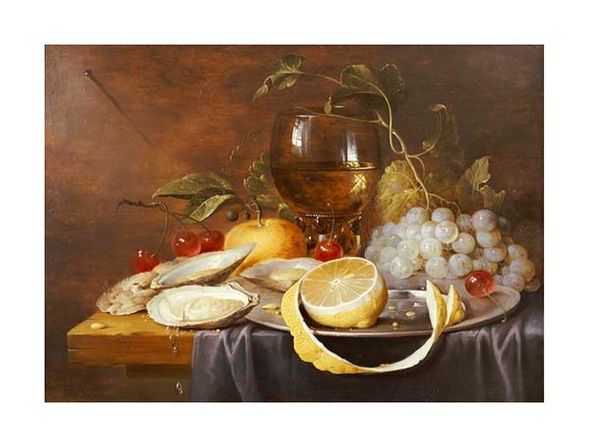 Joris Van Son Fine Art Open Edition Gicl&eacute;e:"A Roemer, a Peeled Half Lemon on a Pewter Plate"
