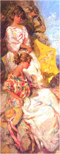 Jose Royo Artist Signed Limited Edition Serigraph on paper:"Junto Al Mar"