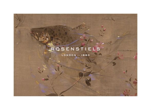 Joseph Crawhall Hand Numbered Limited Edition Print on Paper :"A Trout Rising"