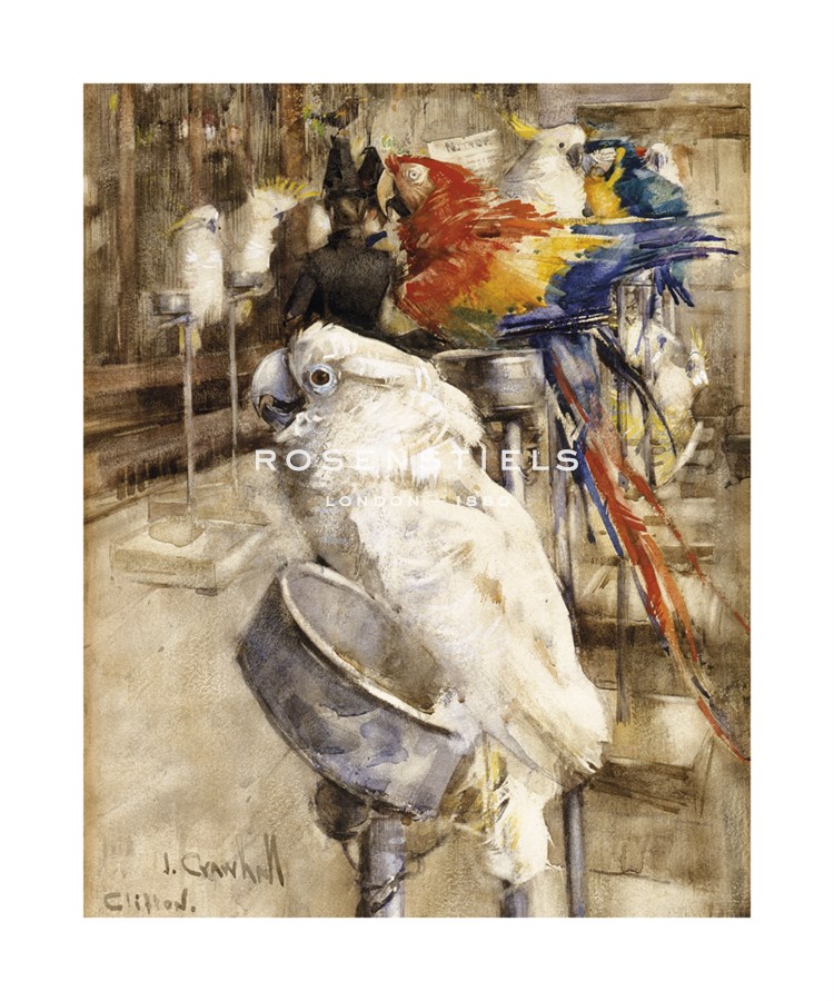 Joseph Crawhall Hand Numbered Limited Edition Print on Paper :"The Aviary, Clinton"
