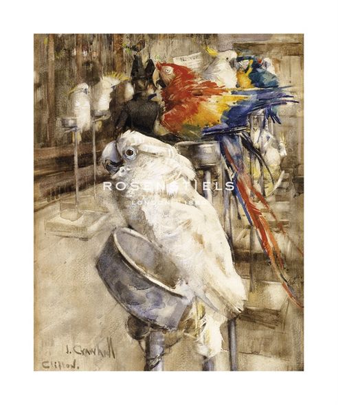 Joseph Crawhall Hand Numbered Limited Edition Print on Paper :"The Aviary, Clinton"