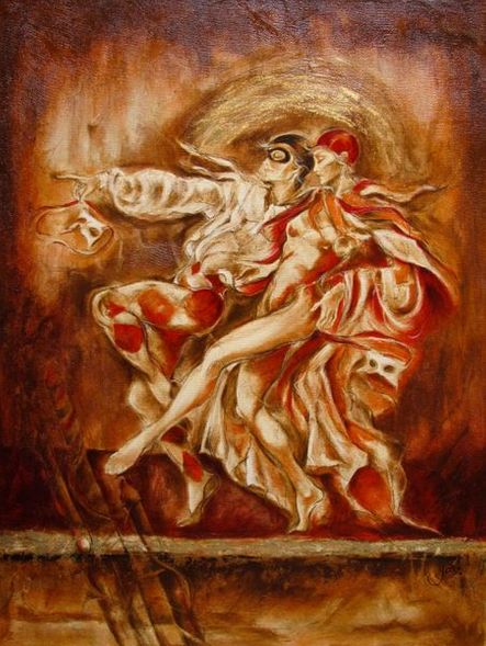 Joy Kirton Smith Hand Signed Limited Ed. Silkscreen on Canvas:"Two Dancers"