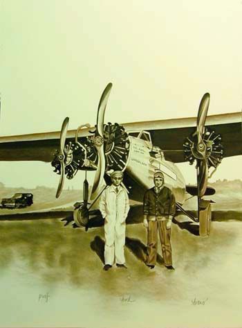 Joyce Aarons Hand Signed Publisher Proof Lithograph:"Pilots"