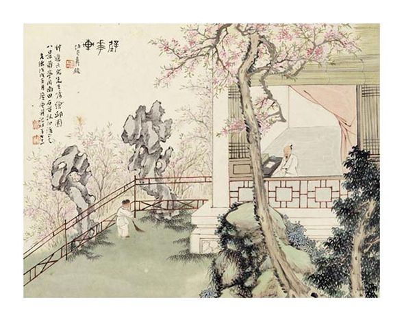 Ju Lian Fine Art Open Edition Gicl&eacute;e:"Eight Views of Qiu Garden"