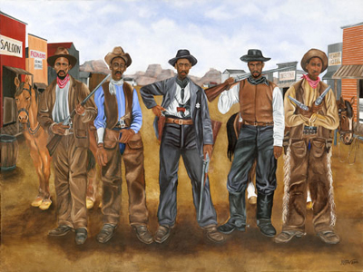 Juda Ward Limited Edition Fine Art Print :"Five Gun Justice"