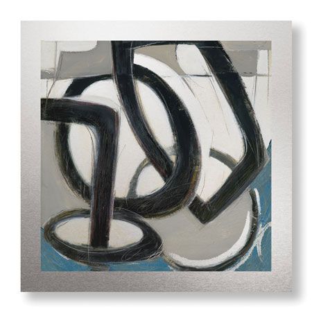 Judeen Limited Edition Ready to Hang Giclee on Brushed Aluminum: "Juggle White"