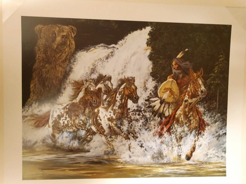 Judy Larson Signed and Numbered Limited Edition  Lithograph: "Spirits of Grizzly Creek"