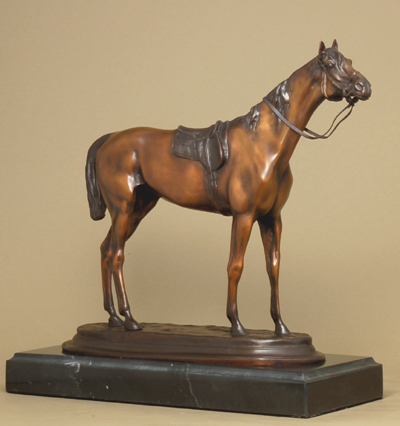 Jules Moigniez Handcrafted Solid Bronze Sculpture:"Show Horse" (looking right)