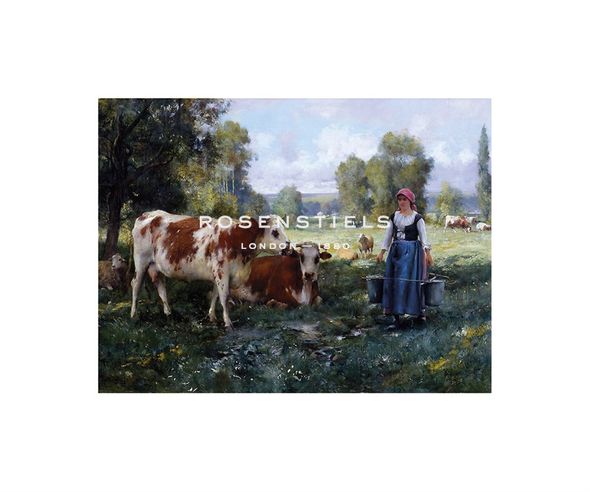 Julien Dupre Hand Numbered Limited Edition Print on Paper :"Laitiere Gardant ses Vaches"