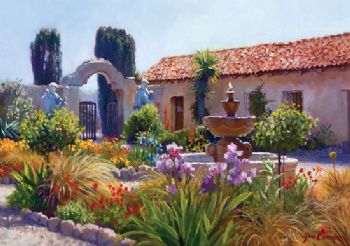 JUNE CAREY 14X10 Secondary Market Art: "BIG LITTLE MISSION CNV"