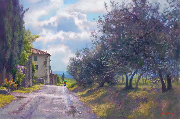 June Carey Artist Signed and Numbered Limited Edition Canvas Giclee :"Vitiano"