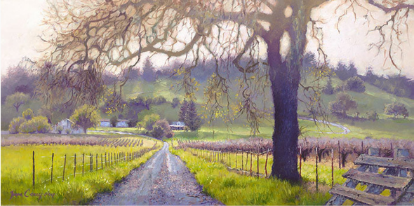 June Carey Limited Edition Artist Proof Canvas:"Early Spring Sonoma Valley"