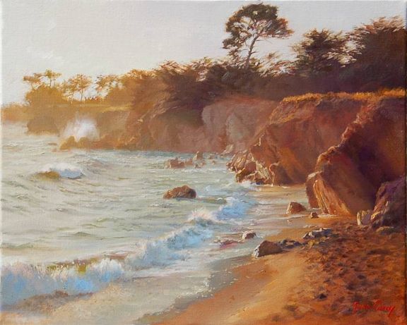 June Carey Handsigned and Numbered Fine Art&trade; Gicl&eacute;e Canvas:"Sundown at Sea Ranch"